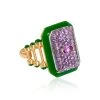 Moments In Lilac Roller 18K Yellow Gold Amethyst, Emerald, Ruby Ring 2 Moments In Lilac Roller 18K Yellow Gold Amethyst, Emerald, Ruby Ring -Lady Fashion Store l atelier nawbar multi moments in lilac roller ring