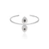 18k White Gold W2 Bangle Bracelet