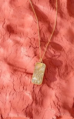 Elements Of Love 18K Yellow Gold Air Pendant Necklace -Lady Fashion Store l atelier nawbar white elements of love 18k yellow gold air pendant necklace 2