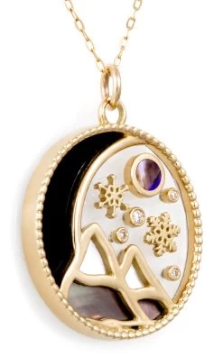 Love Winter 18K Yellow Gold Pendant Necklace 9 Love Winter 18K Yellow Gold Pendant Necklace -Lady Fashion Store l atelier nawbar white love winter 18k yellow gold pendant necklace 3