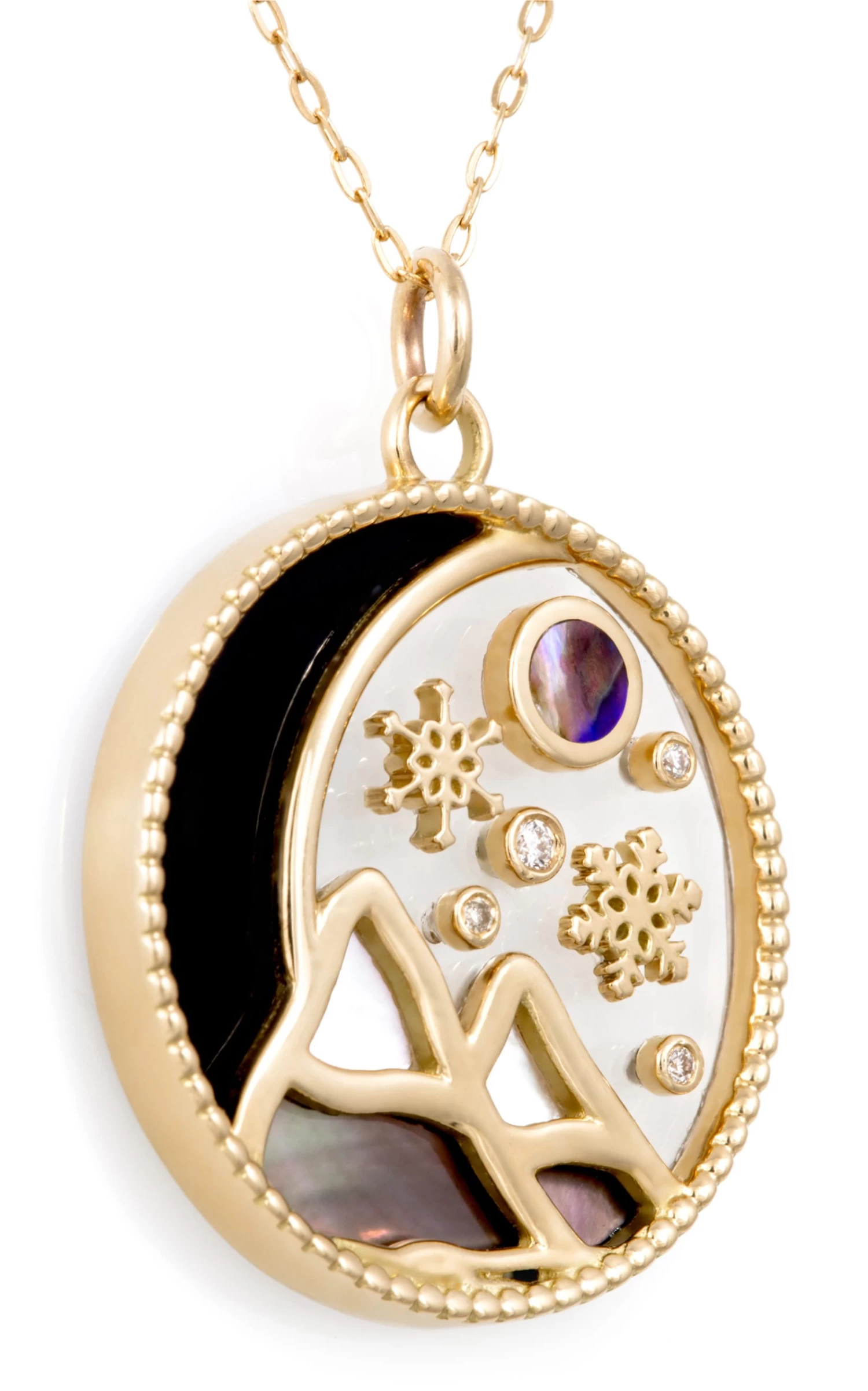 Love Winter 18K Yellow Gold Pendant Necklace 6 Love Winter 18K Yellow Gold Pendant Necklace - Image 4