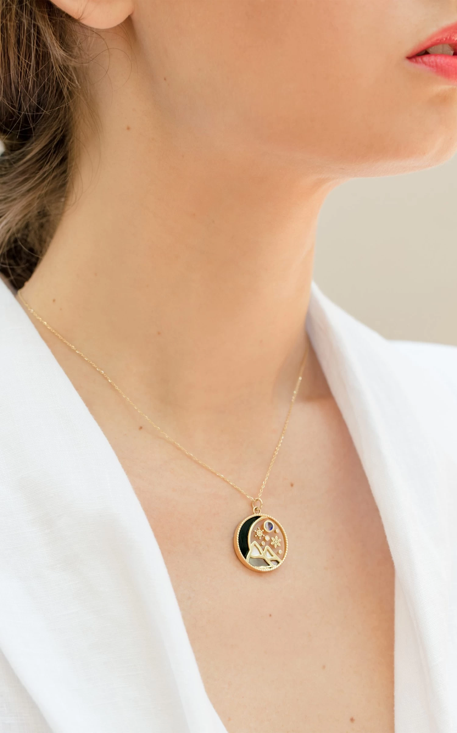 Love Winter 18K Yellow Gold Pendant Necklace 3 Love Winter 18K Yellow Gold Pendant Necklace