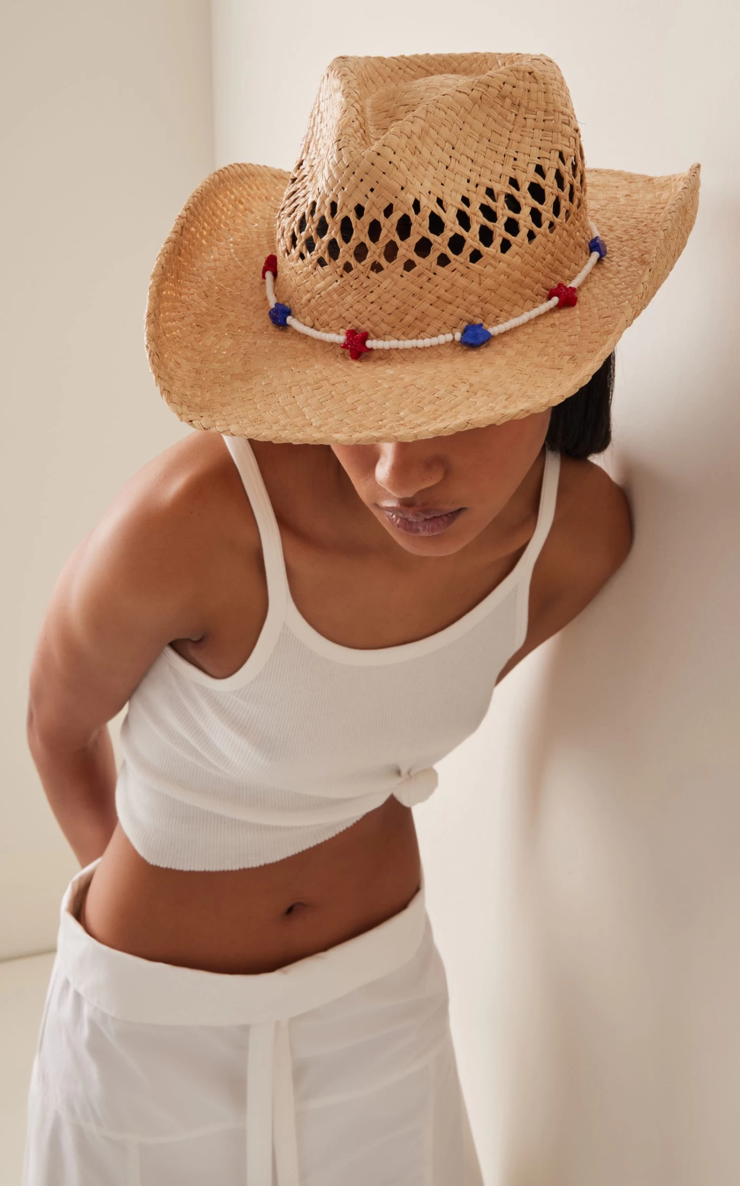 The Desert Beaded Straw Cowboy Hat 3 The Desert Beaded Straw Cowboy Hat