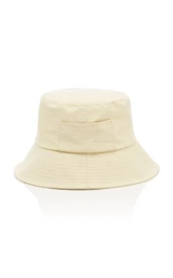 Wave Cotton-Canvas Bucket Hat 10 Wave Cotton-Canvas Bucket Hat -Lady Fashion Store lack of color neutral wave cotton canvas bucket hat 3