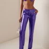 Sequined Pants -Lady Fashion Store laquan smith purple sequined pants