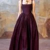 Theodora Corset Cotton Maxi Dress 1 Theodora Corset Cotton Maxi Dress -Lady Fashion Store lena hoschek burgundy theodora corset cotton maxi dress