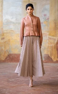 Maeve Pleated Cotton Maxi Skirt