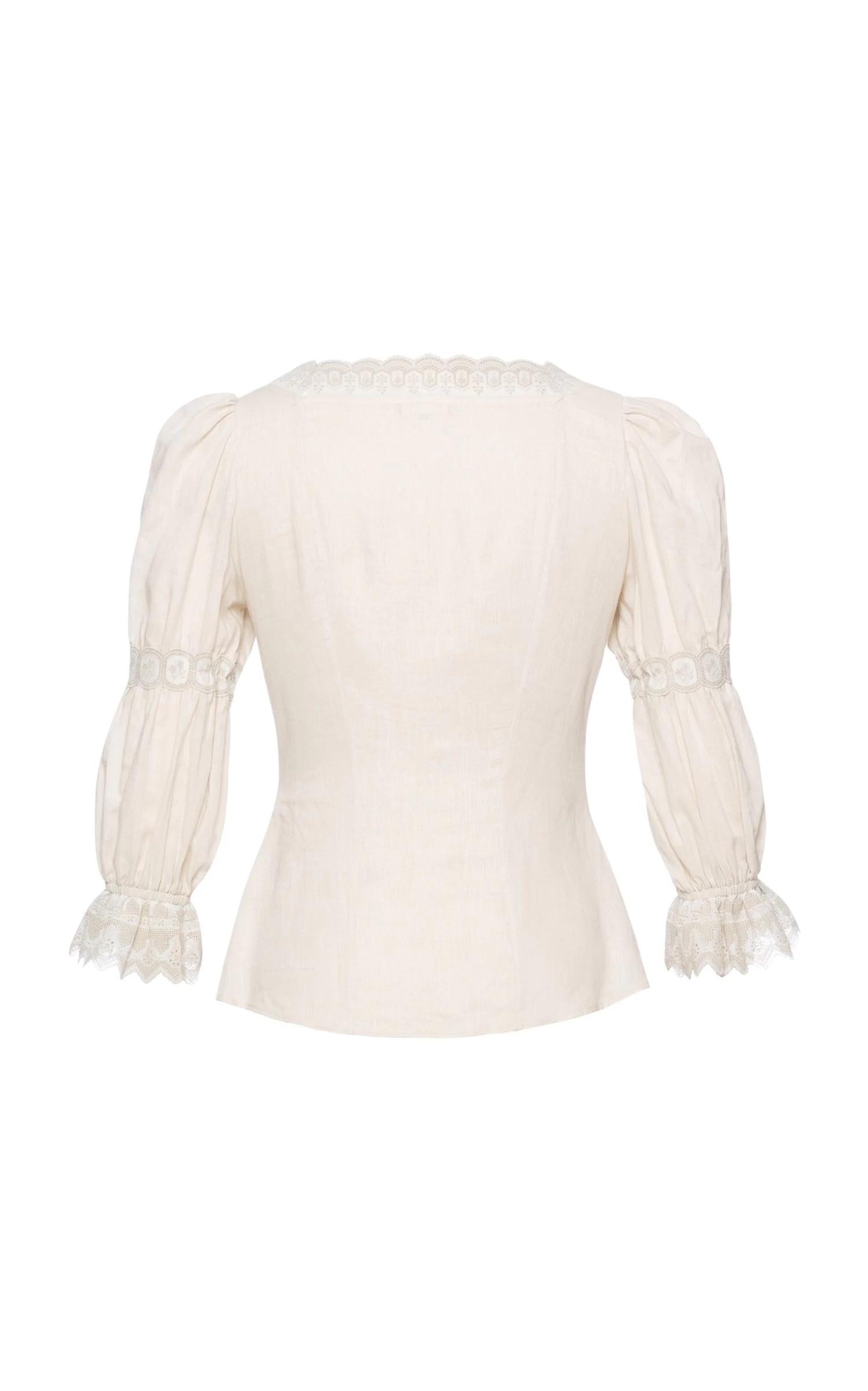 Costanza Ruched Linen-Blend Top 4 Costanza Ruched Linen-Blend Top - Image 2