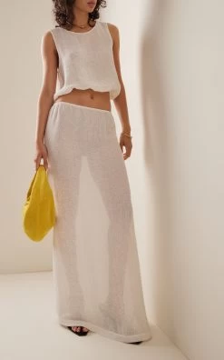 Stella Linen-Blend Maxi Skirt