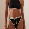 Piping-Detailed Halter Bikini