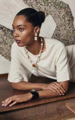 Lanna Resin Cuff Bracelet -Lady Fashion Store lizzie fortunato black lanna cuff 2