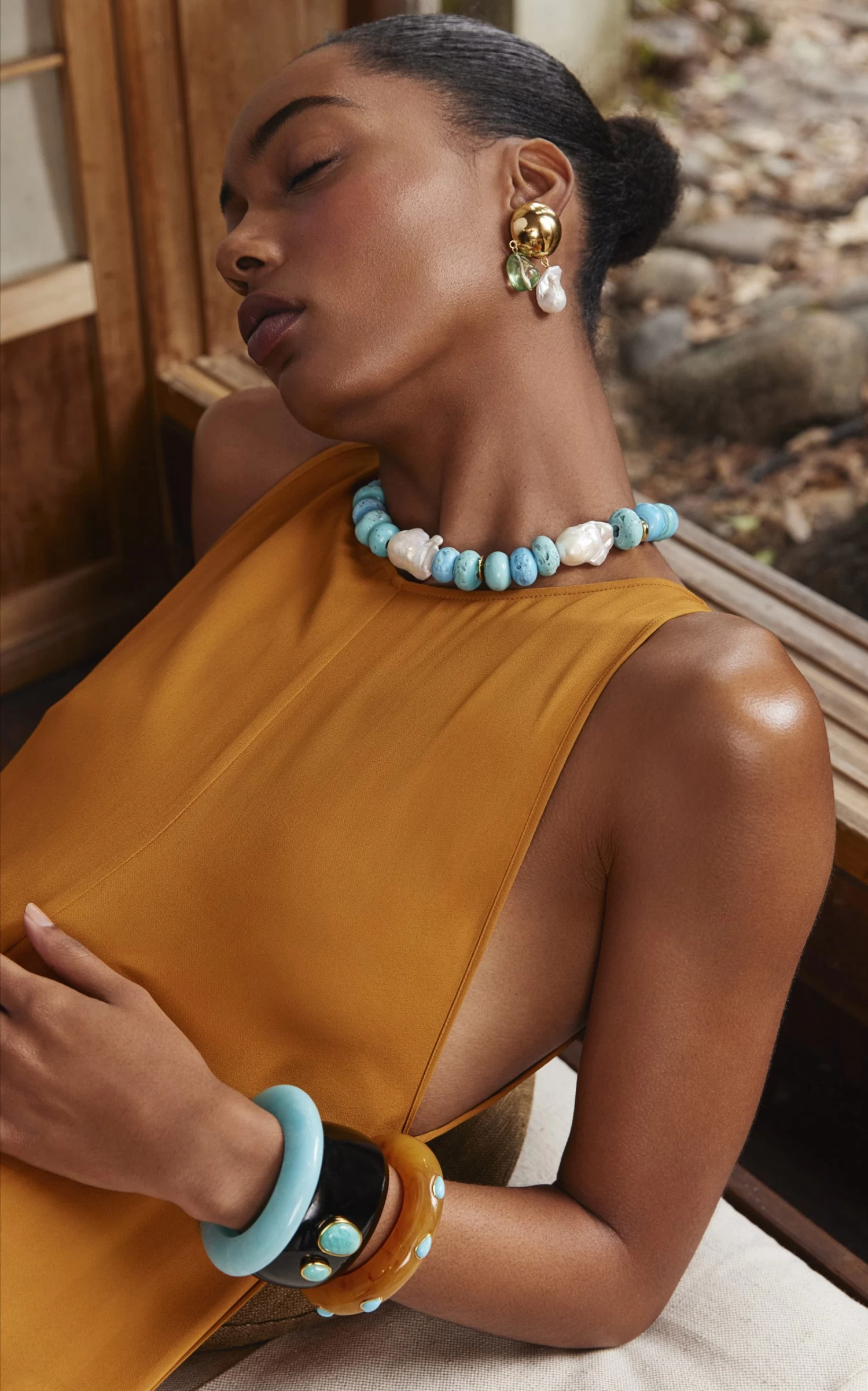 Ridge Acrylic Cuff Bracelet 4 Ridge Acrylic Cuff Bracelet - Image 2