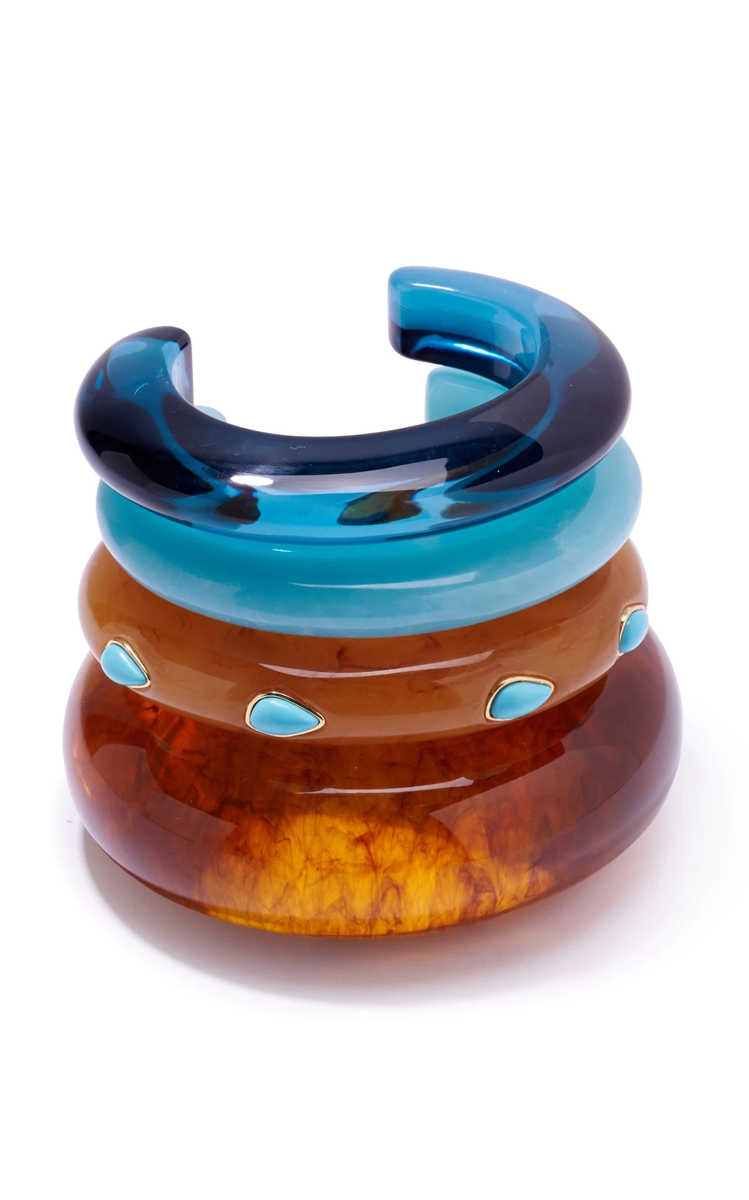 Ridge Acrylic Cuff Bracelet 5 Ridge Acrylic Cuff Bracelet - Image 3