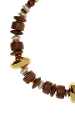 Robles Wooden Bead Necklace -Lady Fashion Store lizzie fortunato brown robles necklace 3