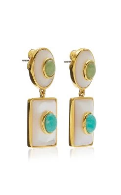 Ethereal Pool Mother-Of-Pearl Earrings -Lady Fashion Store lizzie fortunato neutral ethereal pool earrings 2