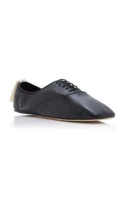 Loewe Leather Oxford Shoes -Lady Fashion Store loewe black leather oxford shoes 3