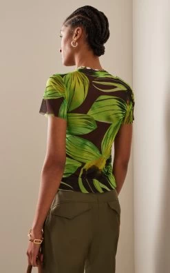 Beach Mesh T-Shirt -Lady Fashion Store louisa ballou print mesh beach tee 2