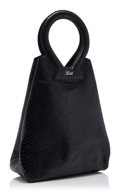 The Brooke Python-Embossed Leather Top Handle Bag 9 The Brooke Python-Embossed Leather Top Handle Bag -Lady Fashion Store luar black the brooke black python 2