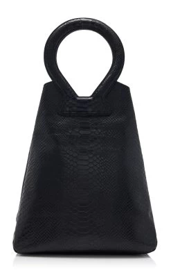 The Brooke Python-Embossed Leather Top Handle Bag 10 The Brooke Python-Embossed Leather Top Handle Bag -Lady Fashion Store luar black the brooke black python 3