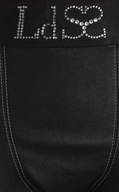 Leather Mini Biker Shorts -Lady Fashion Store ludovic de saint sernin black leather mini biker shorts 3