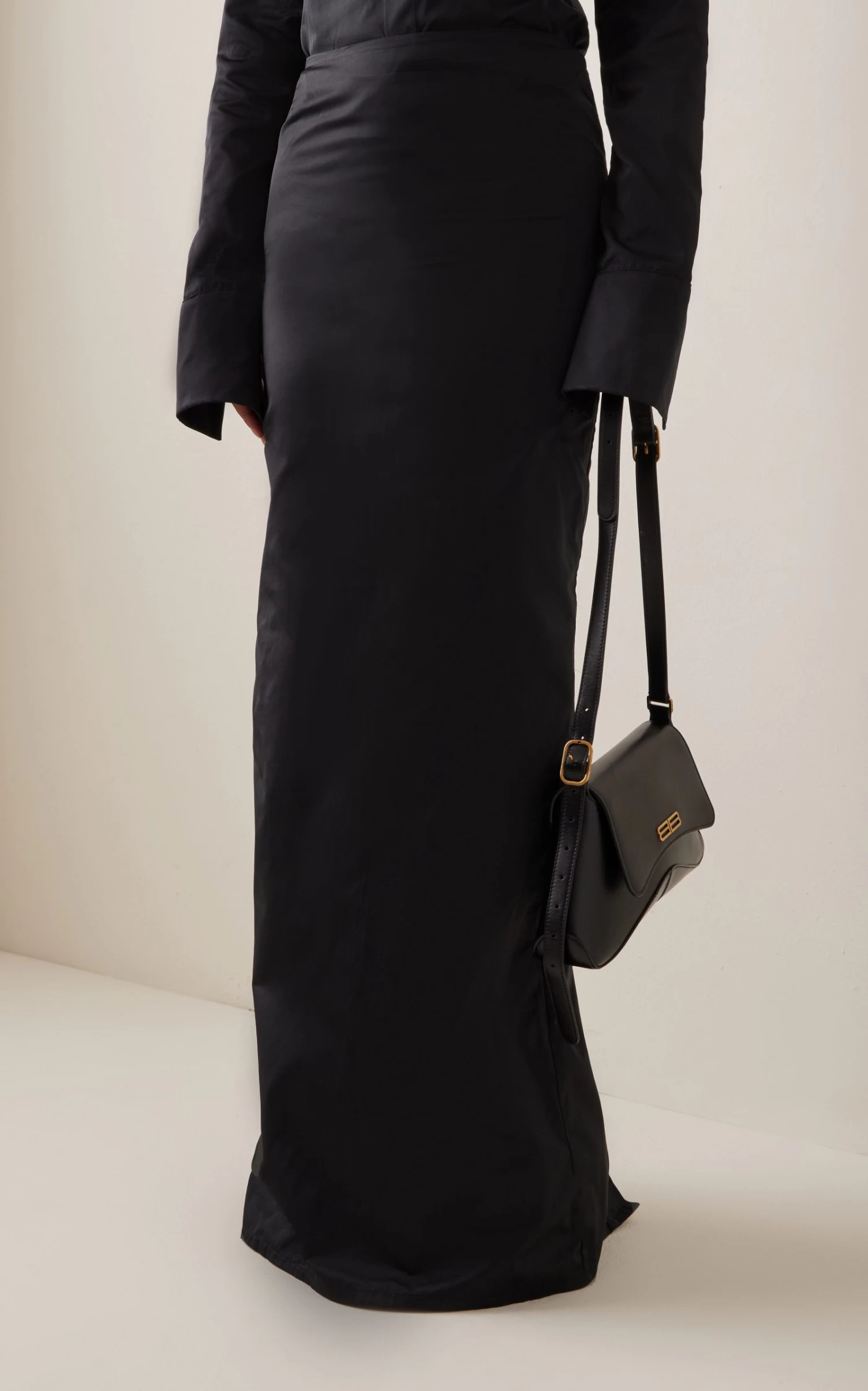 Logo-Detailed Straight Satin Maxi Skirt 4 Logo-Detailed Straight Satin Maxi Skirt - Image 2