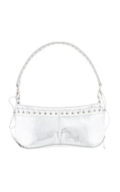 Cleavage Metallic Python Embossed Leather Bag 8 Cleavage Metallic Python Embossed Leather Bag -Lady Fashion Store ludovic de saint sernin silver cleavage metallic python embossed leather bag 2