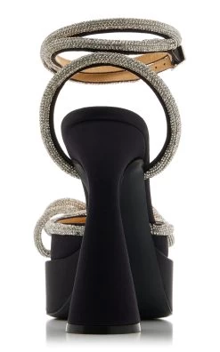 Double Bow Satin Crystal Pumps -Lady Fashion Store mach mach black double bow satin crystal pumps 7