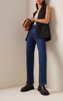 Erica Rigid High-Rise Straight-Leg Jeans -Lady Fashion Store made in tomboy dark wash erica denim 2