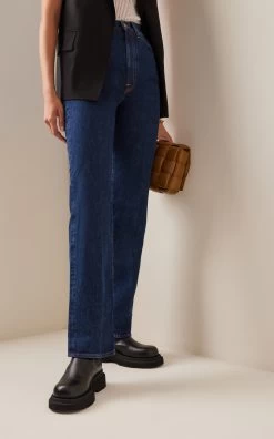 Erica Rigid High-Rise Straight-Leg Jeans -Lady Fashion Store made in tomboy dark wash erica denim 3