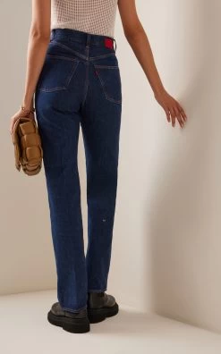 Erica Rigid High-Rise Straight-Leg Jeans -Lady Fashion Store made in tomboy dark wash erica denim 4
