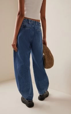 Isabelle Rigid High-Rise Tapered Wide-Leg Jeans -Lady Fashion Store made in tomboy medium wash isabelle jean 2