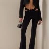 Magda Butrym Floral-Appliquéd Jersey Flared-Leg Pants 2 Magda Butrym Floral-Appliquéd Jersey Flared-Leg Pants -Lady Fashion Store magda butrym black high waisted flared pants 2