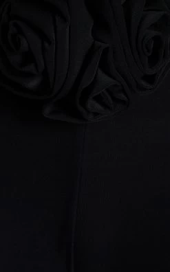 Magda Butrym Floral-Appliquéd Jersey Flared-Leg Pants -Lady Fashion Store magda butrym black high waisted flared pants 2 3