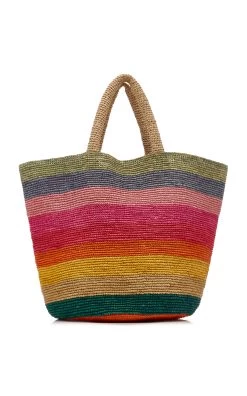 Manebi Raffia Rainbow Summer Tote Bag 9 Manebi Raffia Rainbow Summer Tote Bag -Lady Fashion Store manebi multi raffia rainbow summer tote bag 2