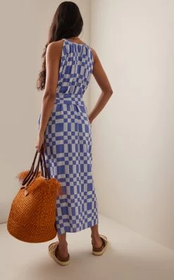 Sydney Cotton-Blend Midi Dress -Lady Fashion Store mara hoffman multi sydney 2