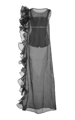 Bea Ruffled Sheer Dress 12 Bea Ruffled Sheer Dress -Lady Fashion Store marlies grace black bea ruffled sheer dress 2 3