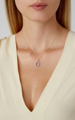 Gold And Pink Sapphire Necklace