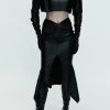 Analogy Leather Midi Skirt -Lady Fashion Store maticevski black analogy leather midi skirt