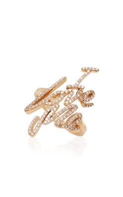 18k Yellow Gold I Love Me Diamond Accent Ring  