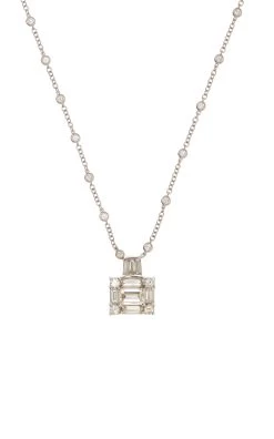 Mega Clarity Diamond Pendant 18K White Gold Necklace -Lady Fashion Store mindi mond white mega clarity pendant 18 2