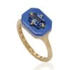 18k Yellow Gold Bleue Ceramic Sapphire Ring 1 18k Yellow Gold Bleue Ceramic Sapphire Ring -Lady Fashion Store minty blue 18k yellow gold bleue ceramic sapphire ring