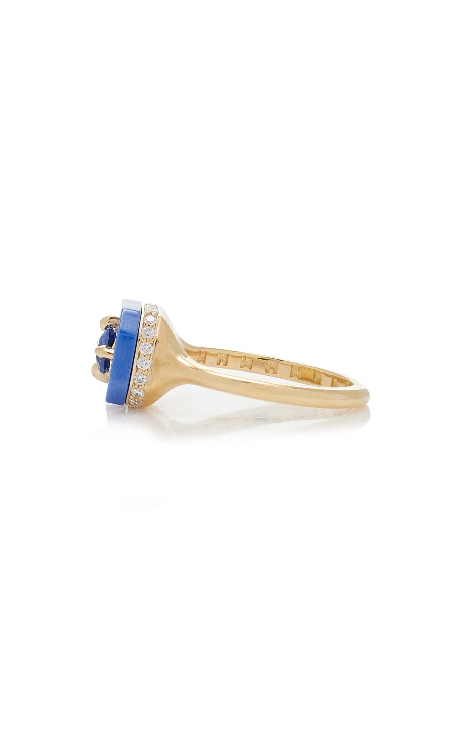 18k Yellow Gold Bleue Ceramic Sapphire Ring 5 18k Yellow Gold Bleue Ceramic Sapphire Ring - Image 3