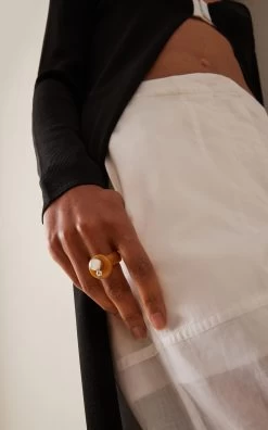 Lunation Topaz, Jade Ring