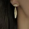 Baby Malak Flourish 18k Gold Diamond Marquise Drop Earrings -Lady Fashion Store nada ghazal gold baby malak flourish 18k gold diamond marquise drop earrings