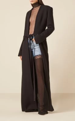 Hybrid Denim And Mesh Wide-Leg Jeans