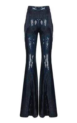 Colette Sequin Flared Pants -Lady Fashion Store new arrivals navy colette sequin flared pants 2 4