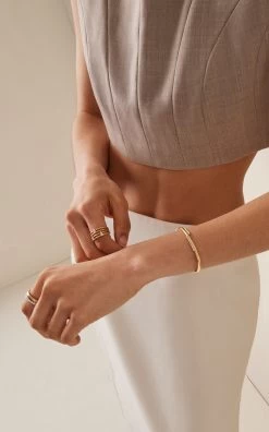 Feelings 18K Yellow And White Gold Diamond Bangle