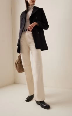 NILI LOTAN Cash Double-Breasted Wool-Twill Peacoat