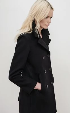 NILI LOTAN Cash Double-Breasted Wool-Twill Peacoat 10 NILI LOTAN Cash Double-Breasted Wool-Twill Peacoat -Lady Fashion Store nili lotan black cash double breasted twill wool peacoat 3