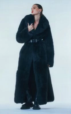 NILI LOTAN Damien Long Fur Coat